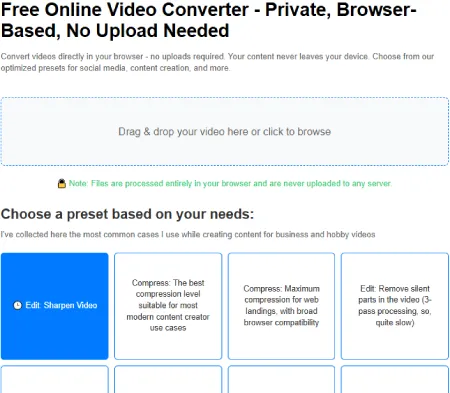 Browser-Based конвертер видео
