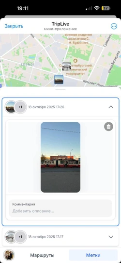 Скрин светлой темы Trip Live